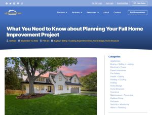What You Need to Know about Planning Your Fall Home Improvement Project